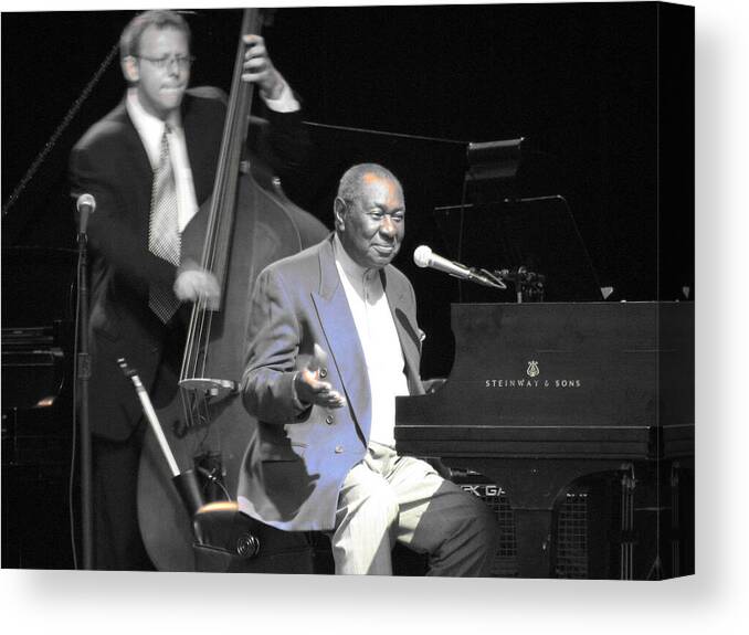 Freddy Cole Canvas Print featuring the photograph Freddy Cole and Elias Bailey by Cleaster Cotton