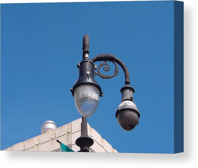 French Quarter Canvas Print featuring the photograph French Quarter Light Post by Kathy K McClellan