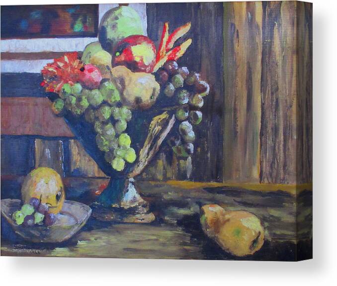Painting Canvas Print featuring the painting Fresh Fruit by Ashley Goforth