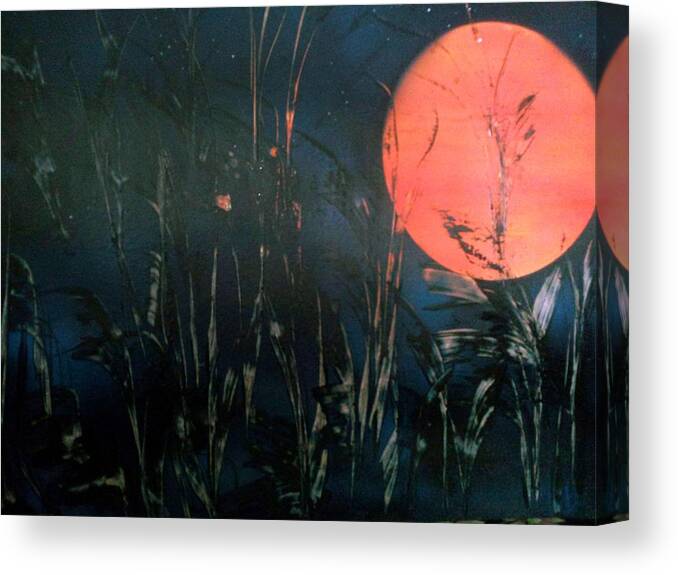 Landscape Canvas Print featuring the painting Full Moon by Gerry Smith