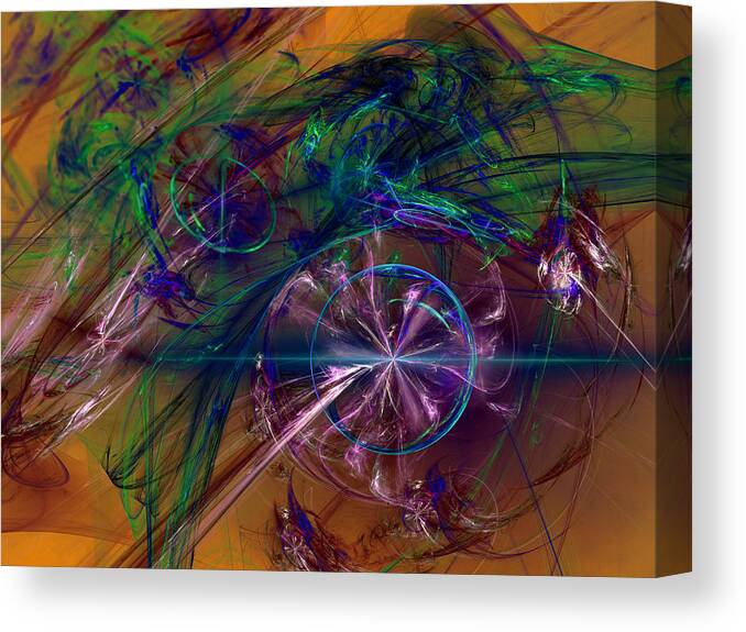 Abstract Canvas Print featuring the digital art Full Speed Sideways by Jeff Iverson