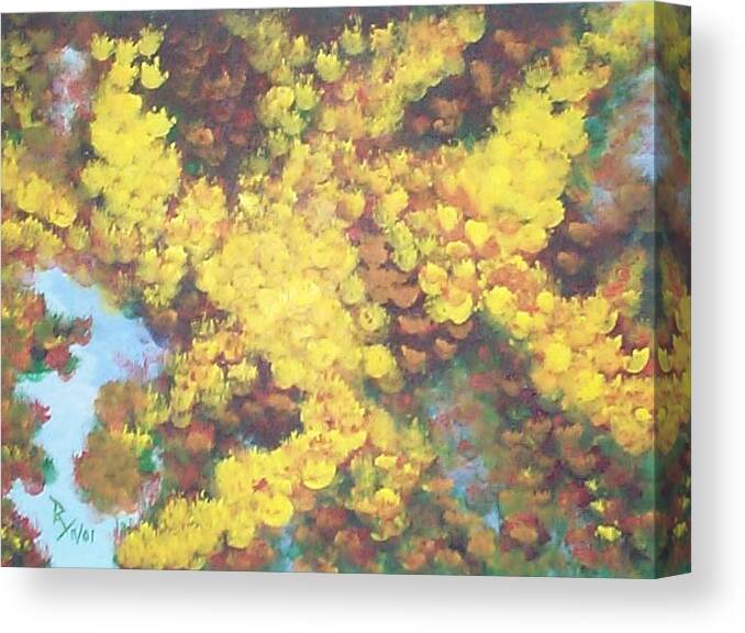 Yellow Canvas Print featuring the painting Fun by Ray Nutaitis
