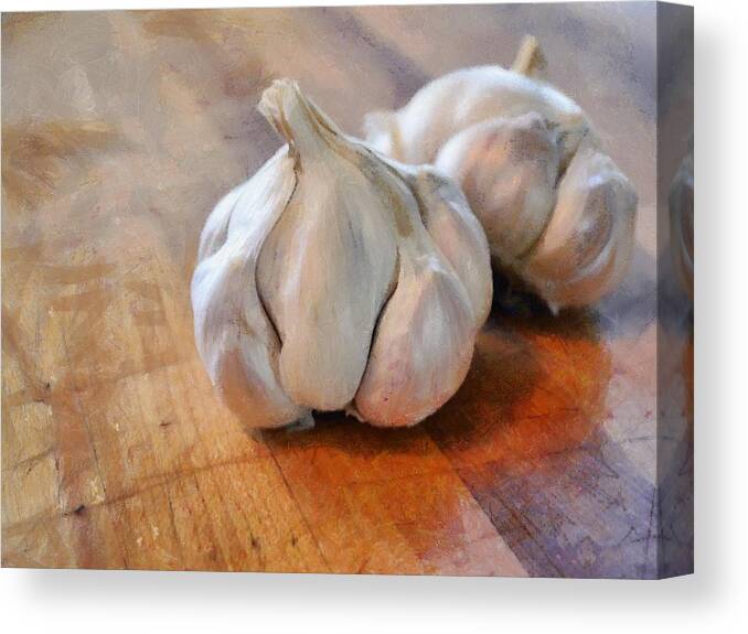Food Canvas Print featuring the photograph Garlic Cloves by Michelle Calkins