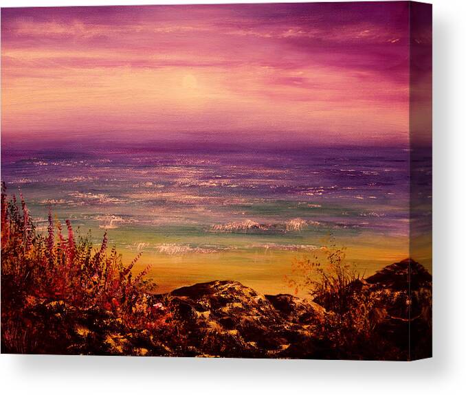 Sunset Canvas Print featuring the painting Gentle Sunset by Ann Marie Bone