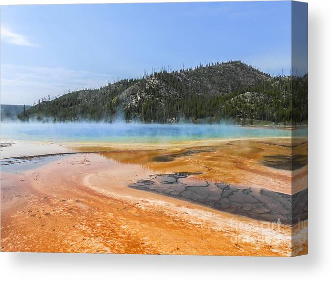 Landscape Canvas Print featuring the photograph Geyser Basin-3 by Elizabeth M