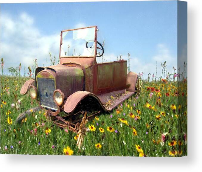 Model T Canvas Print featuring the digital art Gimmie Wheels and I'll Be Fine by Ric Darrell