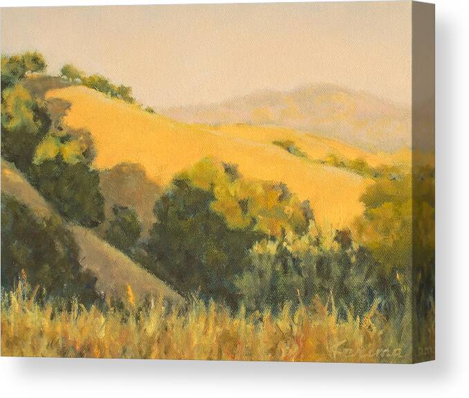Landscape Canvas Print featuring the painting Glowing Hills with Diablo View by Kerima Swain