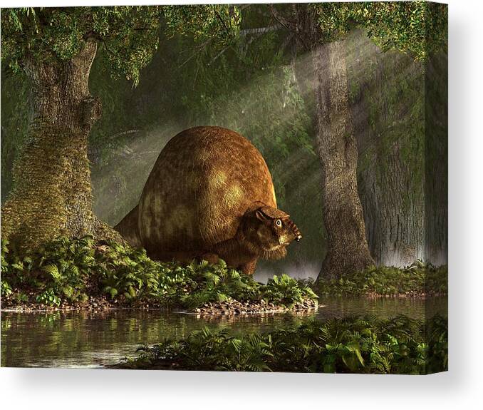Glyptodon Canvas Print featuring the digital art Glyptodon by Daniel Eskridge