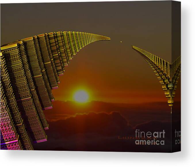 2d Canvas Print featuring the digital art Golden Arches by Melissa Messick