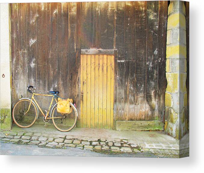 Golden Yellow Canvas Print featuring the photograph Golden Bike by Randi Kuhne
