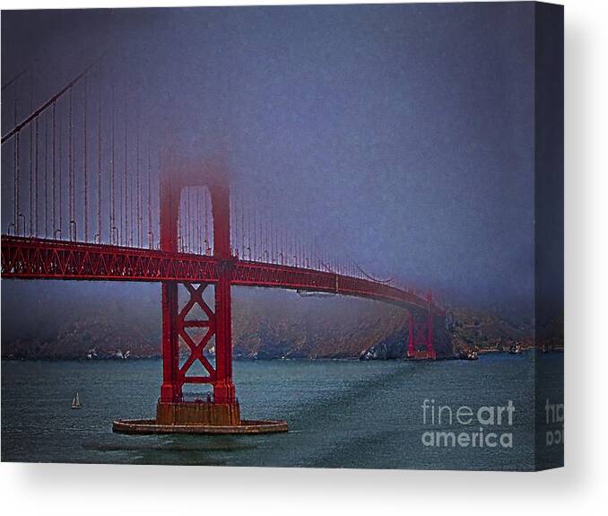 Fine Art Photography Canvas Print featuring the photograph Golden Gate Bridge ... by Chuck Caramella