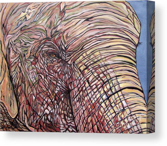 Elephant Canvas Print featuring the painting Goldie by Aimee Vance