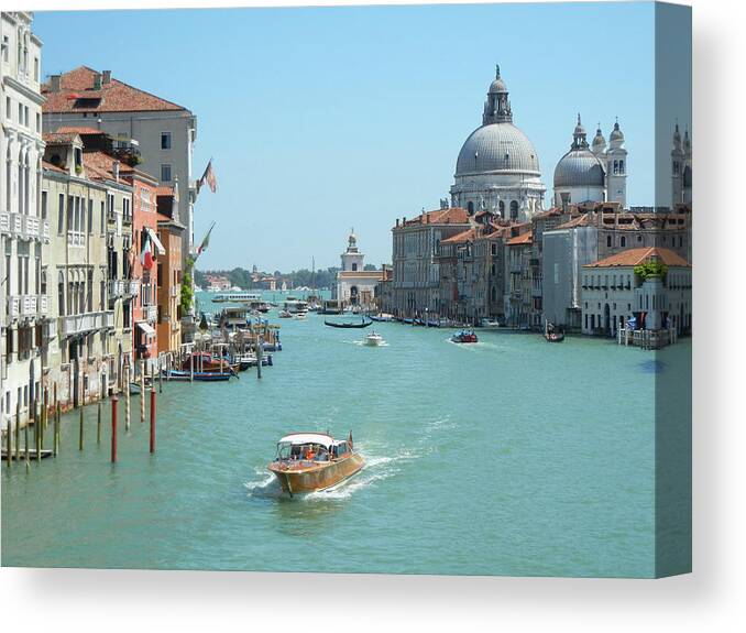 Wooden Post Canvas Print featuring the photograph Grand Canal by George Chapman