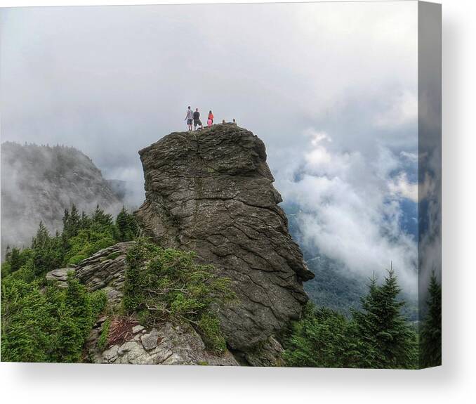 Hike Canvas Print featuring the photograph Grandfather Mountain Hikers by Chris Berrier