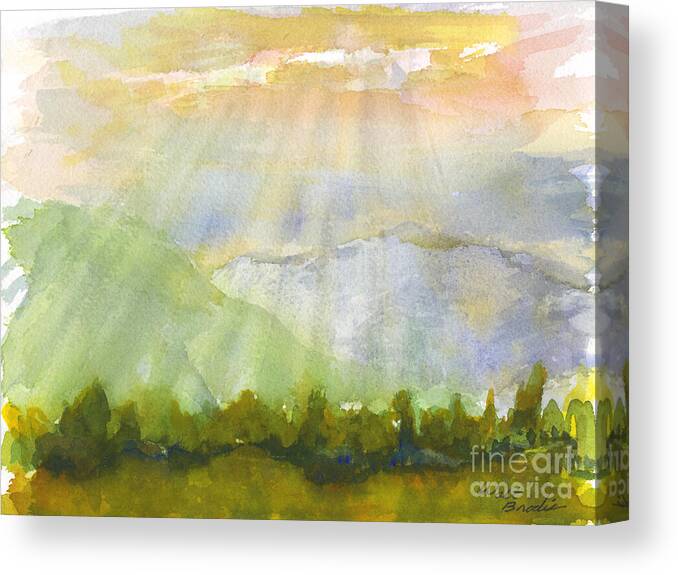 Sun Rays Canvas Print featuring the painting Grandma Cohen Rays by Walt Brodis