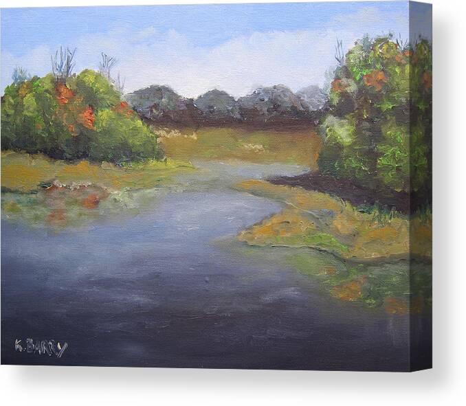 Landscape Canvas Print featuring the painting Green Cay Marsh by Kathryn Barry