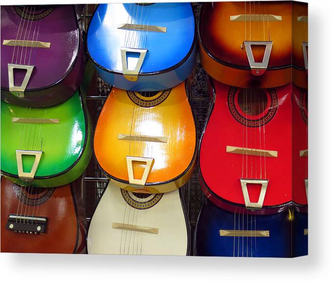 Guitars Canvas Print featuring the photograph Guitaras San Antonio by Rick Locke - Out of the Corner of My Eye