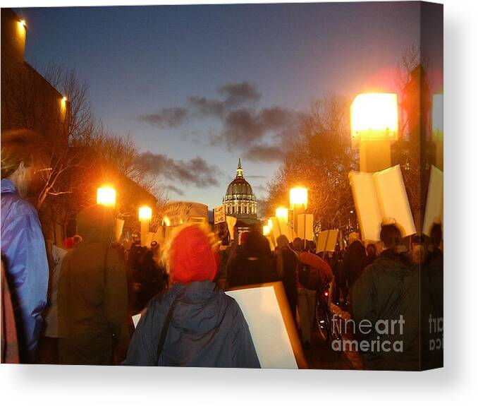 Haiti Canvas Print featuring the photograph Haiti protest by Cynthia Marcopulos