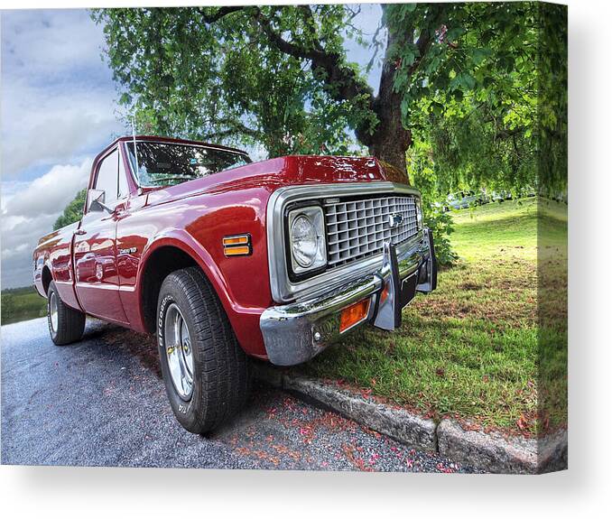 Chevrolet Truck Canvas Print featuring the photograph Halcyon Days - 1971 Chevy Pickup by Gill Billington