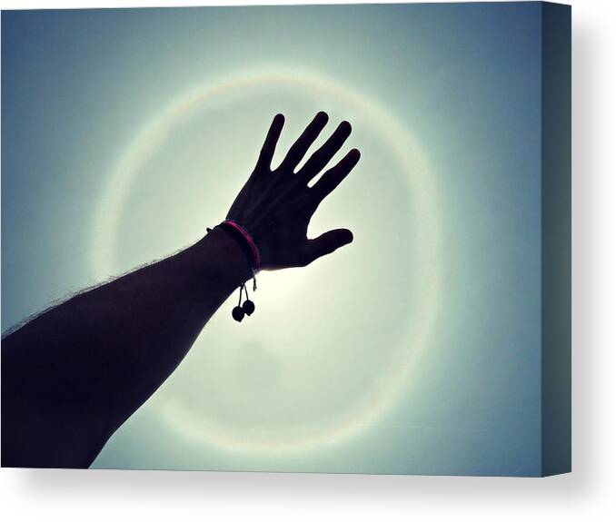 Hands Up Canvas Print featuring the photograph Hands Up by Cyryn Fyrcyd