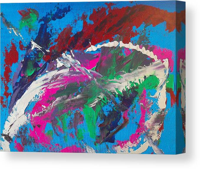 Abstract Canvas Print featuring the painting Happy Color by Thomas Whitlock
