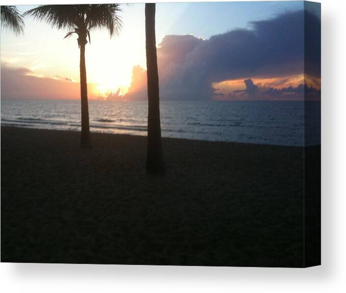 Beach Canvas Print featuring the photograph Hard Sunrise by Audrey Robillard