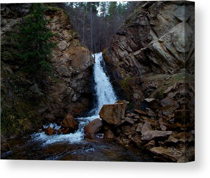 Waterfall Canvas Print featuring the photograph Hardy Falls Peachland BC by Guy Hoffman