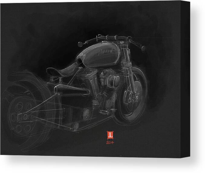 Harley Canvas Print featuring the drawing Harley by Jeremy Lacy