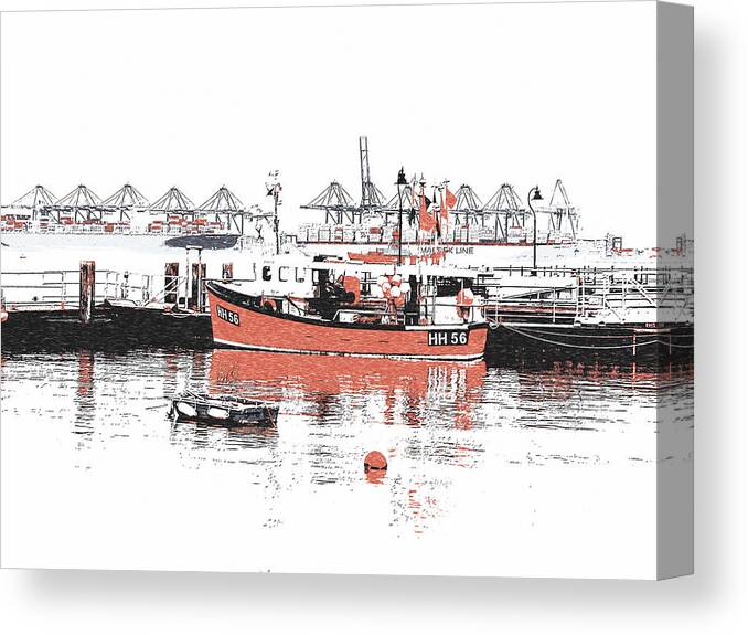 Richard Reeve Canvas Print featuring the photograph Harwich - Fishing Boat by Richard Reeve