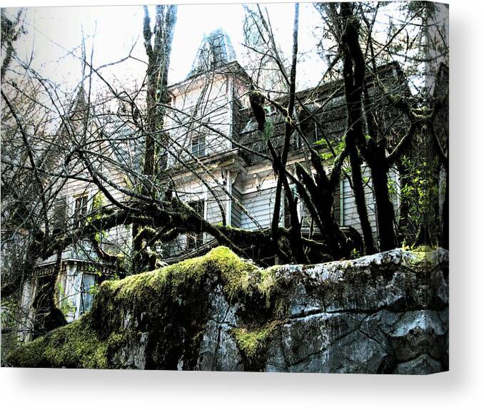 Architecture Canvas Print featuring the photograph Haunted Enchantment 2 by Lora Fisher