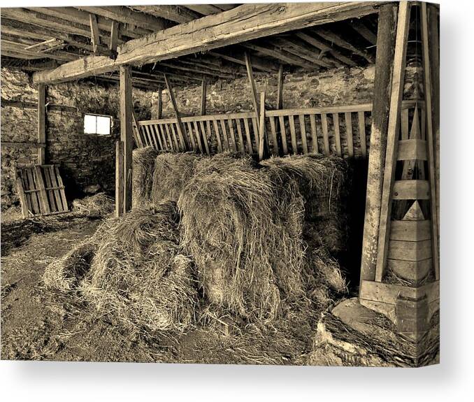 Hay Canvas Print featuring the photograph Hay Barn by Bob Geary