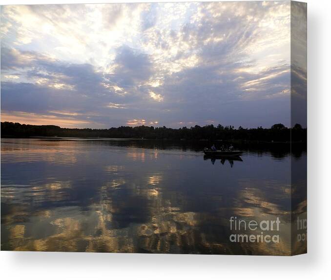 Lake Canvas Print featuring the photograph Heading Home on Lake Roosevelt in Outing Minnesota by Jacqueline Athmann