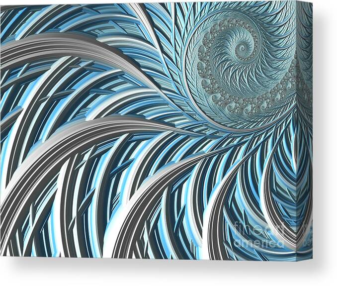 #art #print #fractal #blue #happijar Canvas Print featuring the digital art Hj-btr by Vix Edwards