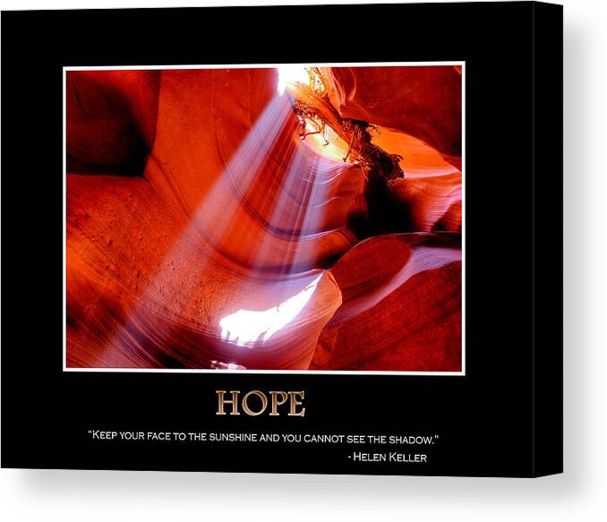 Hope Canvas Print featuring the photograph Hope - Helen Keller by Gregory Ballos