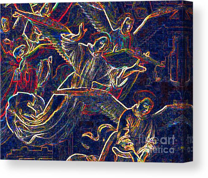 Angels Canvas Print featuring the digital art Host of Angels by jrr by First Star Art