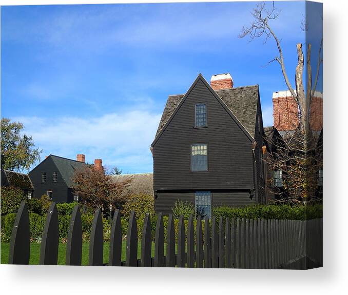 Architecture Canvas Print featuring the photograph House of Seven Gab les Two by Lois Lepisto