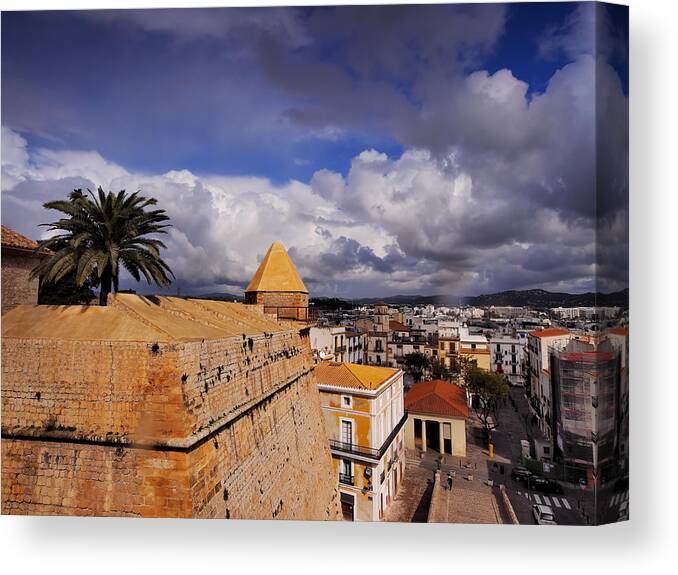 Balearic Canvas Print featuring the photograph Ibiza Town Walls by Karol Kozlowski
