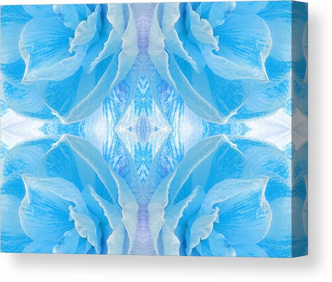 Turquoise Flowers Canvas Print featuring the photograph Ice Cool Blue by Gill Billington