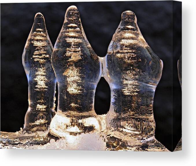 Three Canvas Print featuring the photograph Ice Trio 2 by Sami Tiainen