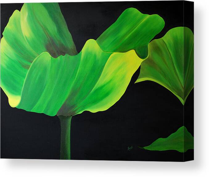 Leaves Canvas Print featuring the painting If shades could speak by Sonali Kukreja