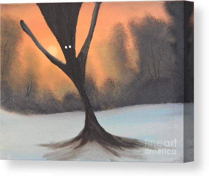 Landscape Canvas Print featuring the painting If you go into the woods today by John Kemp