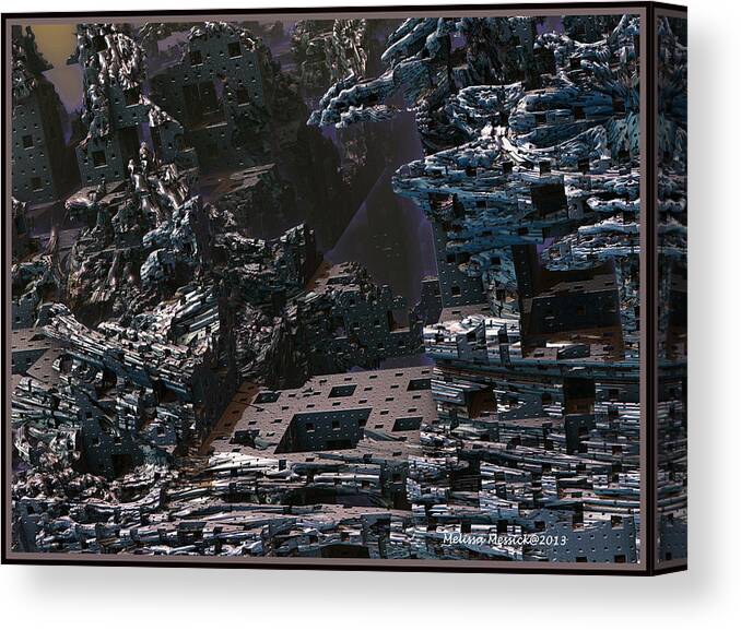 Mandelbulb Canvas Print featuring the digital art In Ruins by Melissa Messick