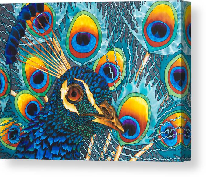 Peacock Canvas Print featuring the painting Insane Peacock by Daniel Jean-Baptiste