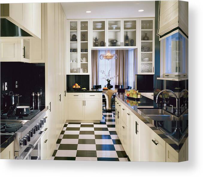 No People Canvas Print featuring the photograph Interior Of Modern Kitchen by Mary E. Nichols