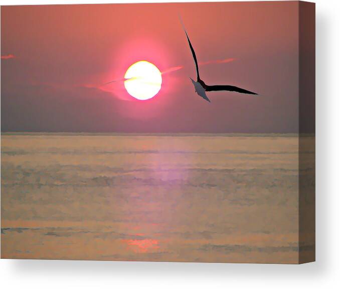 Sunset Canvas Print featuring the photograph Into the Sunset by Dark Whimsy