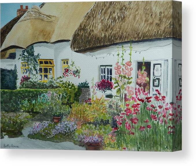 Floral Garden Canvas Print featuring the painting Irish Garden by Betty-Anne McDonald