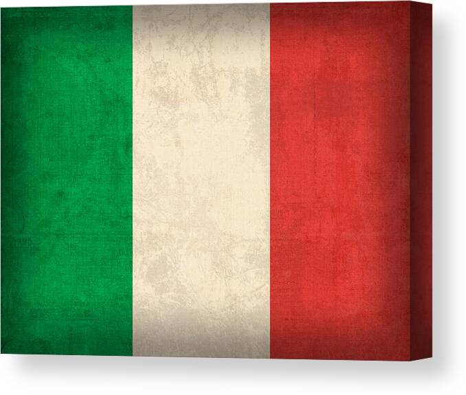 Italy Flag Vintage Distressed Finish Rome Italian Europe Venice Canvas Print featuring the mixed media Italy Flag Vintage Distressed Finish by Design Turnpike