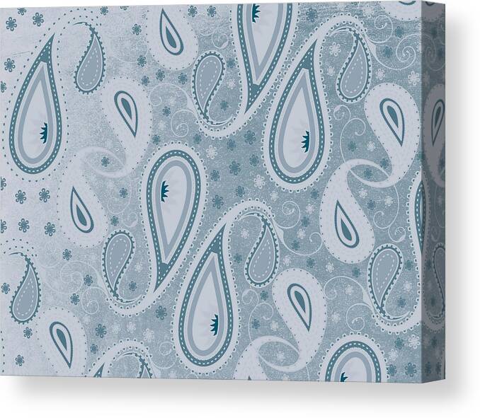 Paisley Canvas Print featuring the digital art It's Raining Paisley Series 7 by Teri Schuster