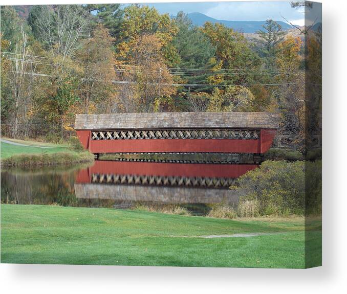 Covered Bridges Canvas Print featuring the photograph Jack O Lantern Bridge by Catherine Gagne