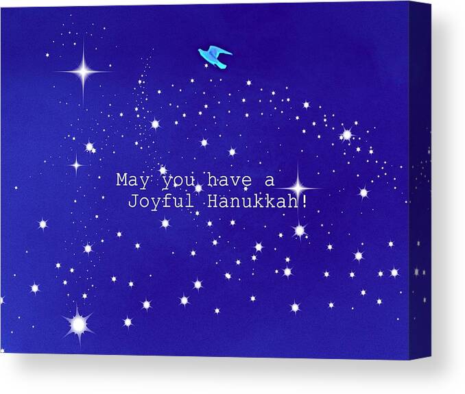 Heaven Canvas Print featuring the photograph Joyful Hanukkah Card by Kathy Barney